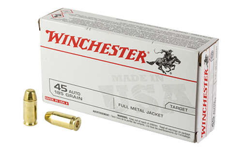 Ammunition Winchester Ammunition USA WHITE BOX 45ACP WIN USA TRGT 45AUTO 185GR FMJ 50/500 • Model: USA WHITE BOX